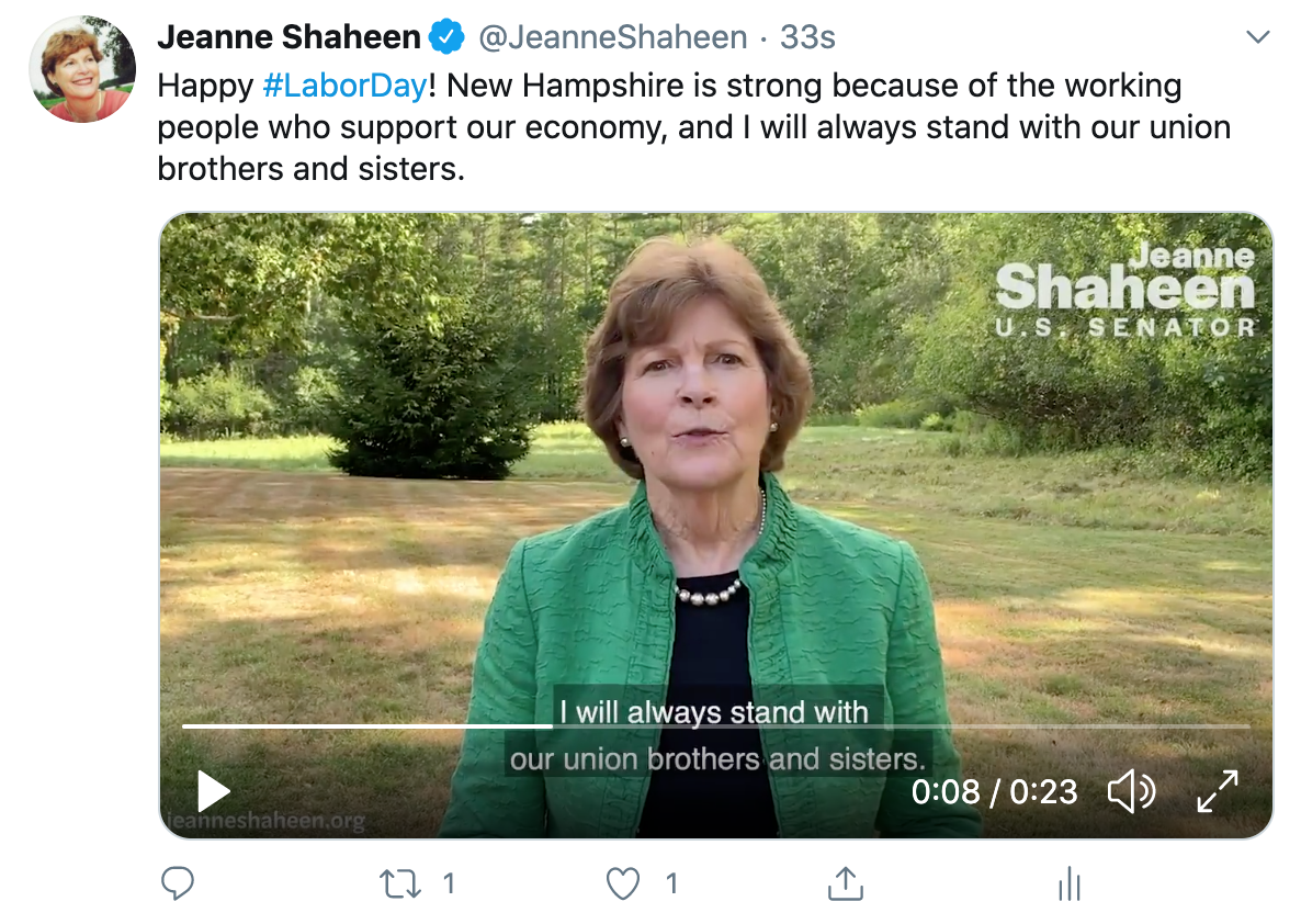 Jeanne Shaheen's labor day video